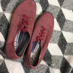 Red and white keds